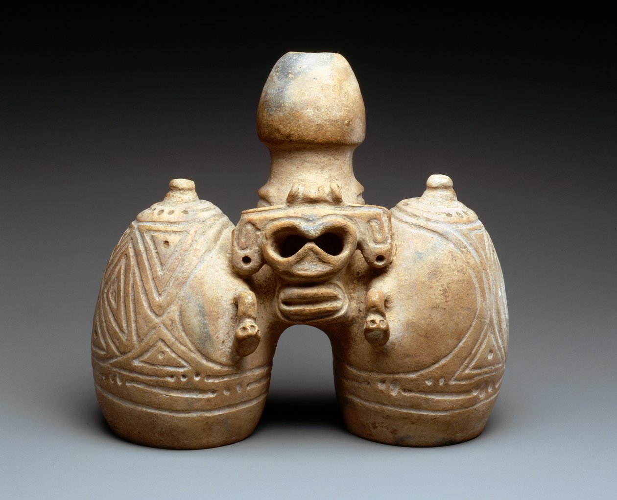 Embarcação de Efígie Dupla (cerâmica) de Taino Culture
