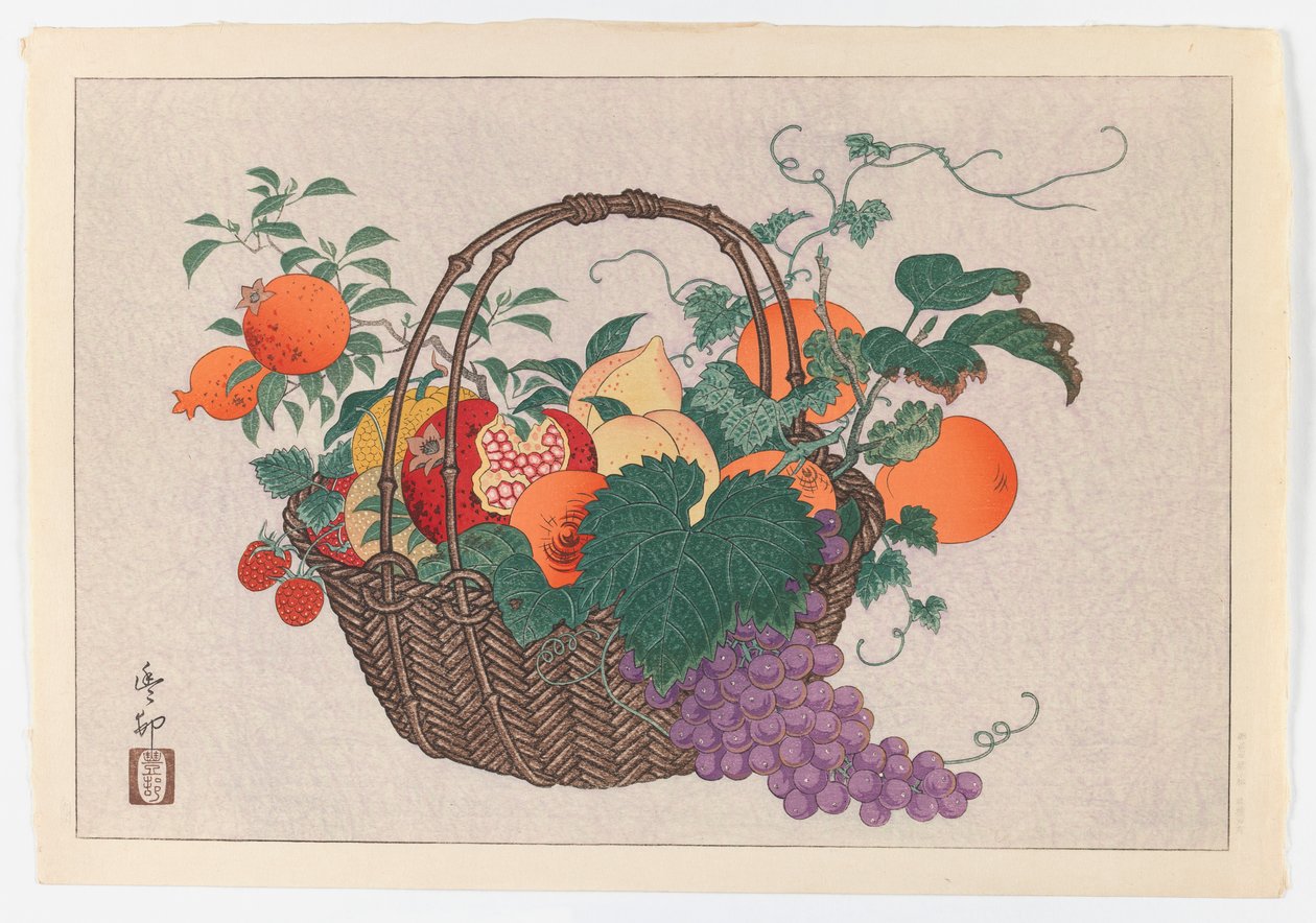 Still Life with Basket of Fruit, c.1930 (estampado) de Taisu Taisu