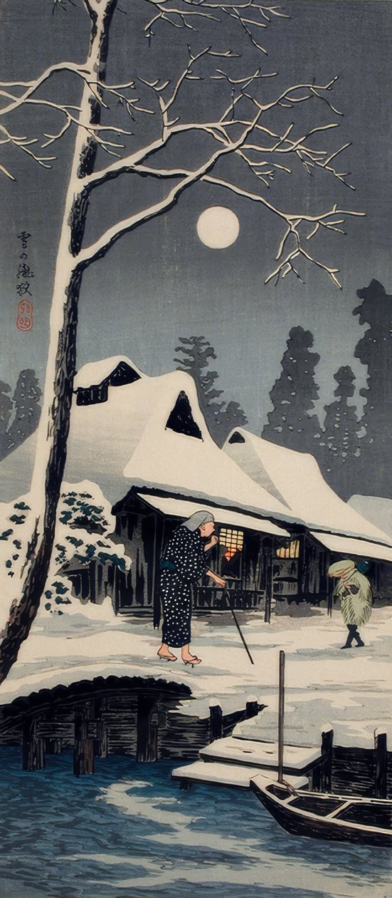 Luz da Lua sobre a neve de Takahashi Hiroaki
