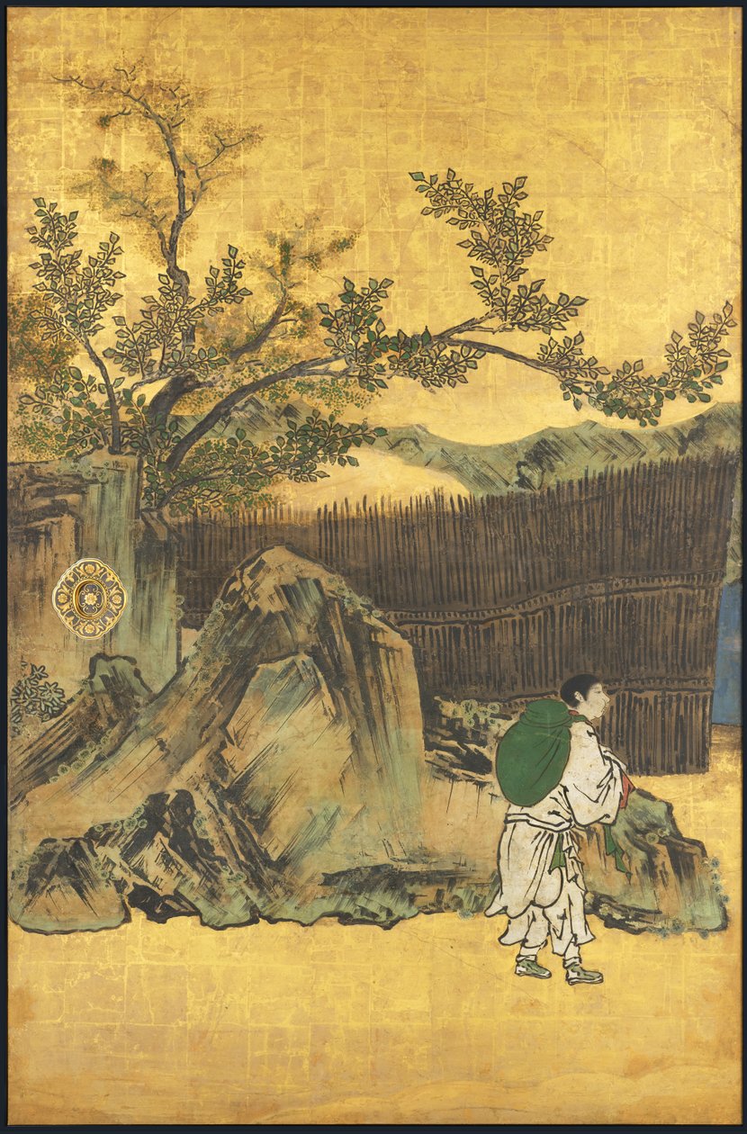 Um Jogo de Go, a partir dos Quatro
Realizações, início do século XVII (tela deslizante; tinta, cor e ouro sobre papel) de Takanobu Kano