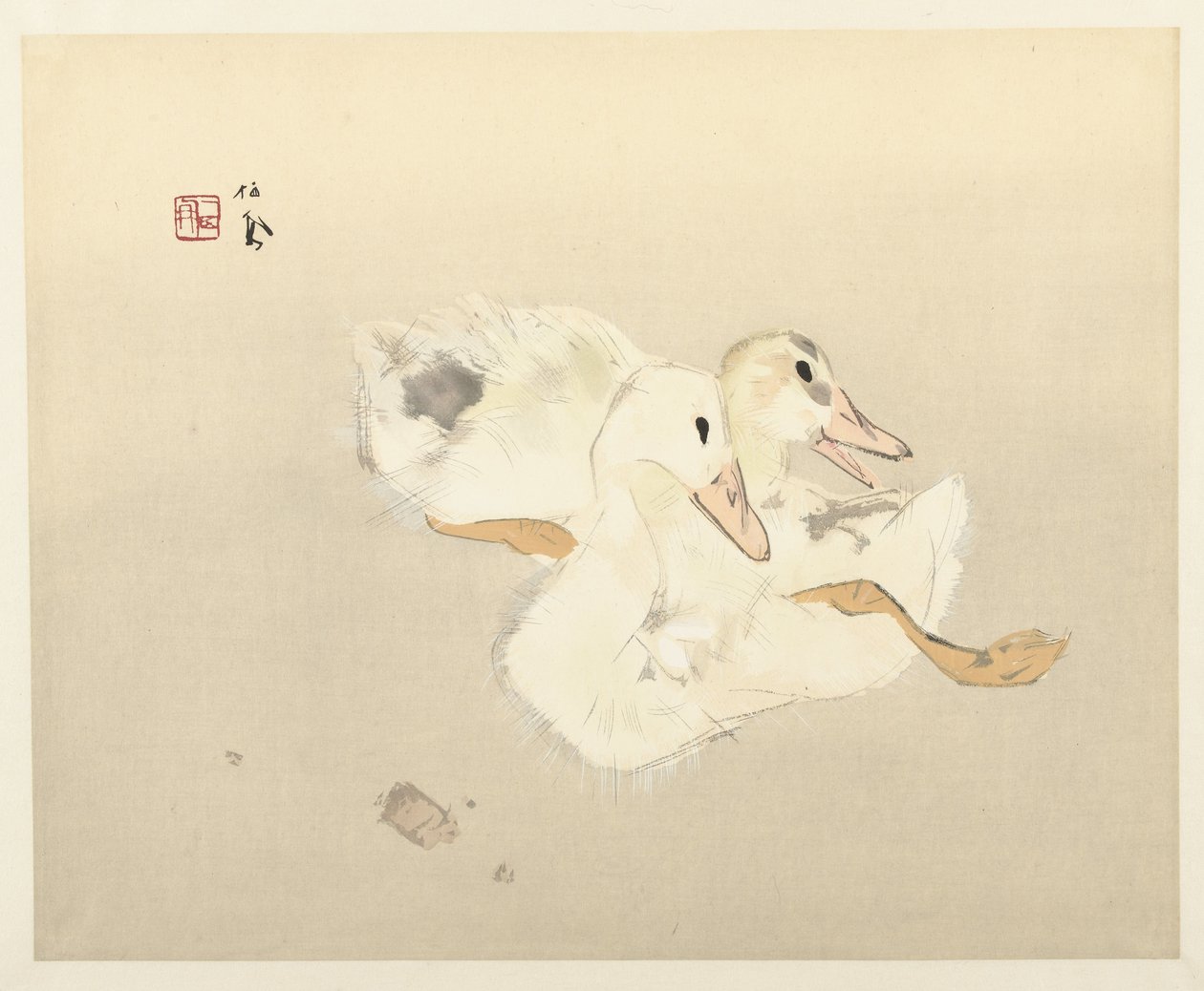 Patos jovens de Takeuchi Seiho