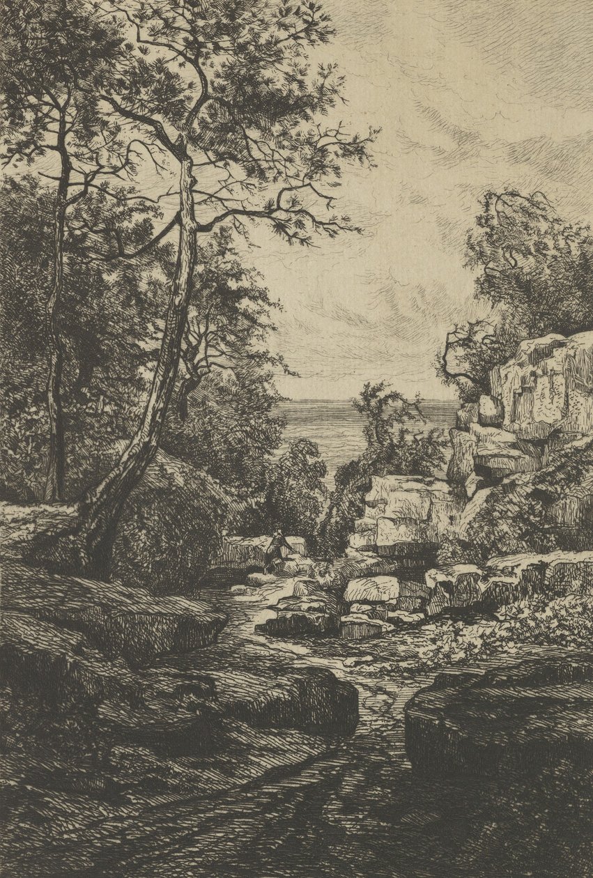 Trilha do Tambourin, Ilha de Noirmoutier, século XIX. de Tancrède Abraham