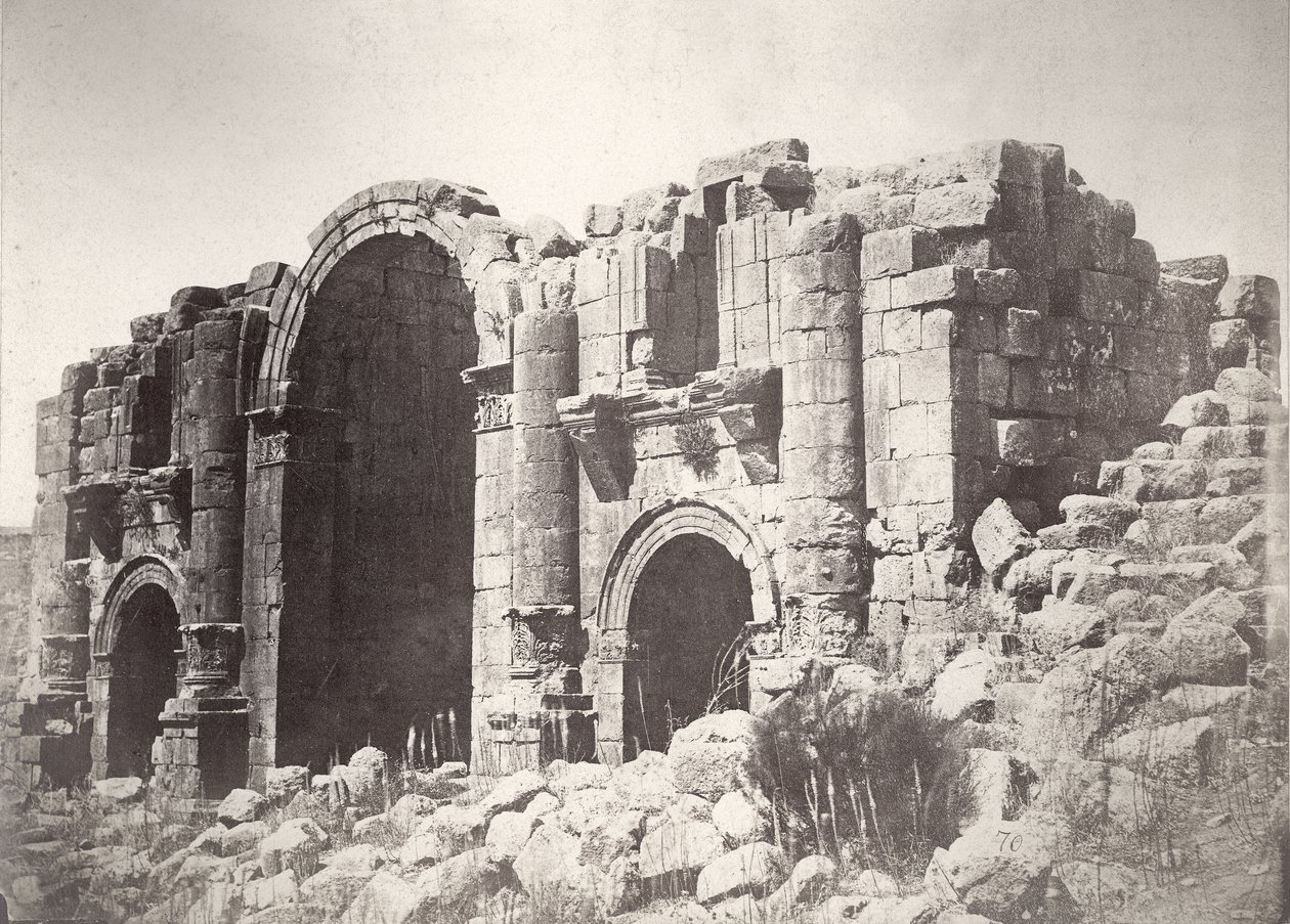 Arco triunfal em Jerash, do sul, 1875 de Tancrede Dumas