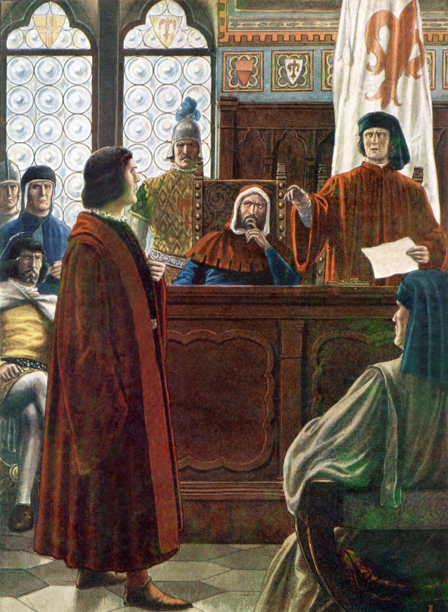 COSIMO DE MEDICI, Grão-Duque da Toscana, aqui defendendo-se da acusação dos seus inimigos de Tancredi Scarpelli