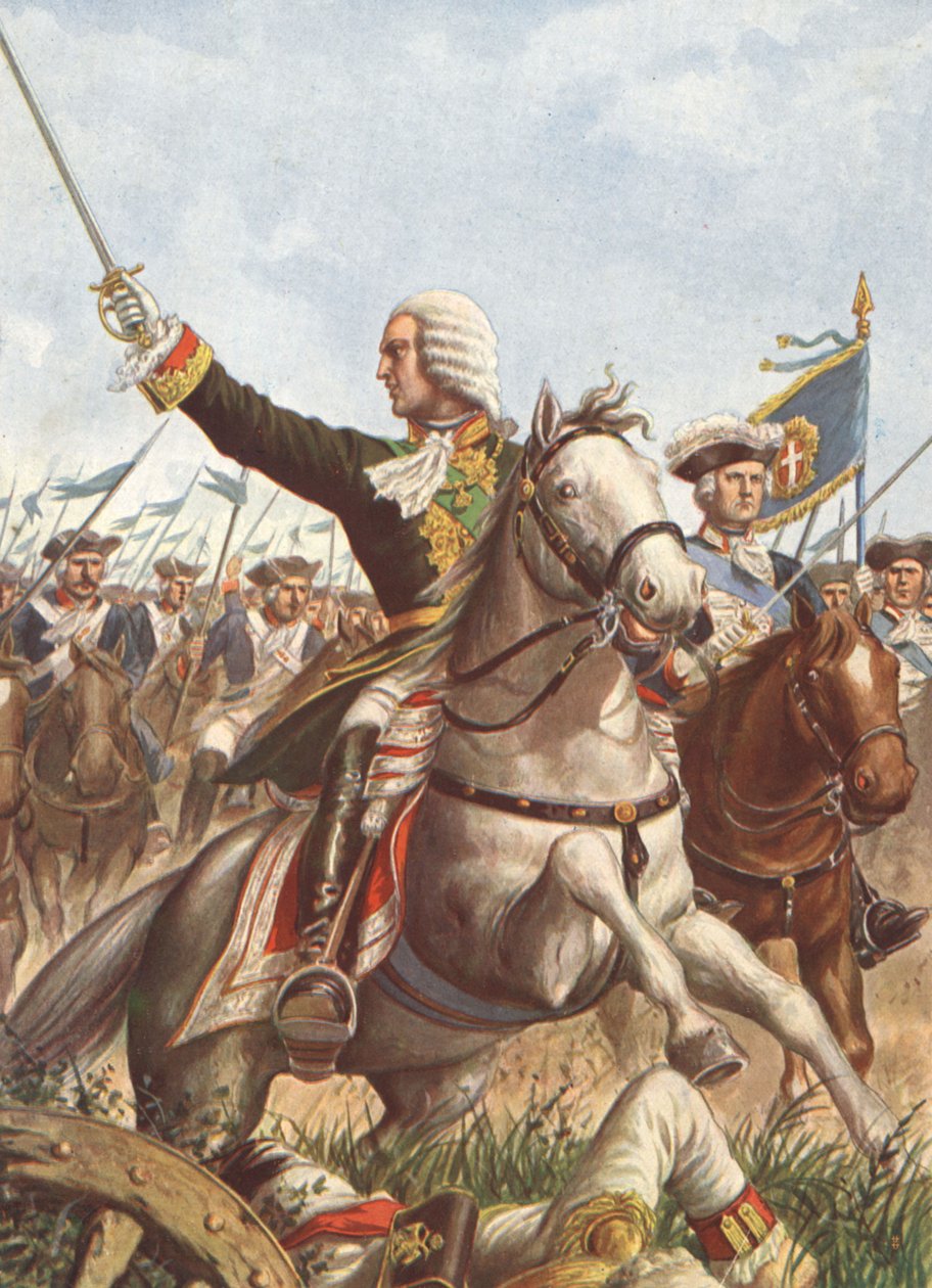 Carlos Emanuel III na batalha de Guastalla em 1734 de Tancredi Scarpelli