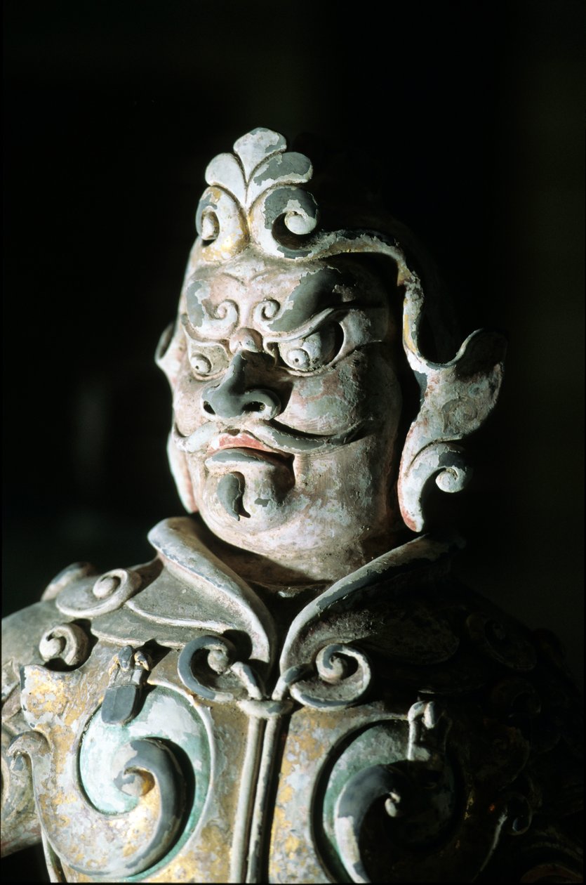 Representação de um guerreiro, detalhe, 618-907 de Tang Dynasty Chinese School