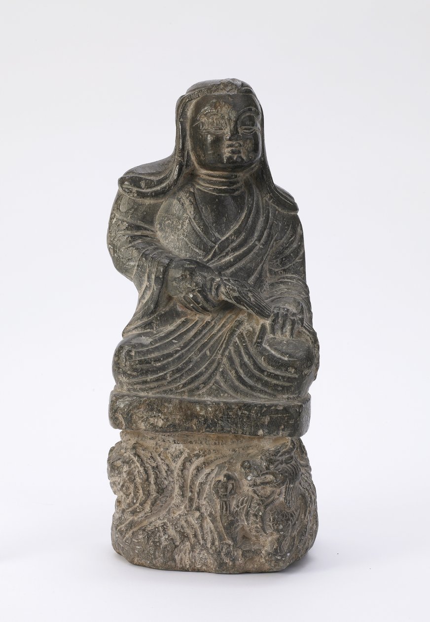 Pequena estátua de um padre budista de Tang Dynasty Chinese School