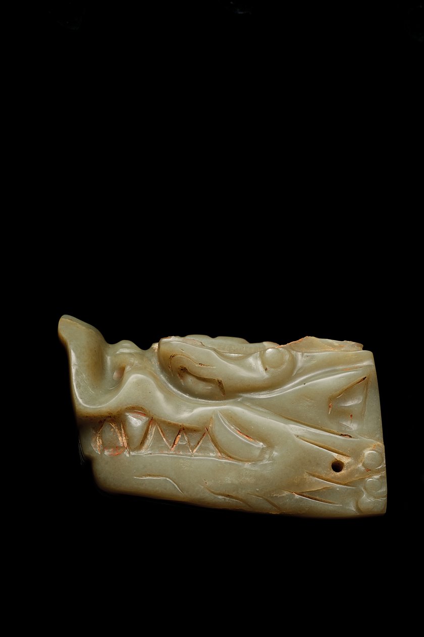 A Cabeça do Dragão Junkunc Jade de Tang Dynasty Chinese School