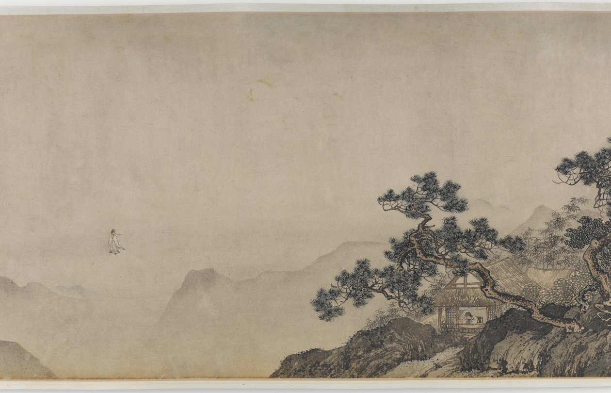A cabana de palha do sonho de um imortal, Ming Dynasty (tinta e cor no papel) de Yin Tang