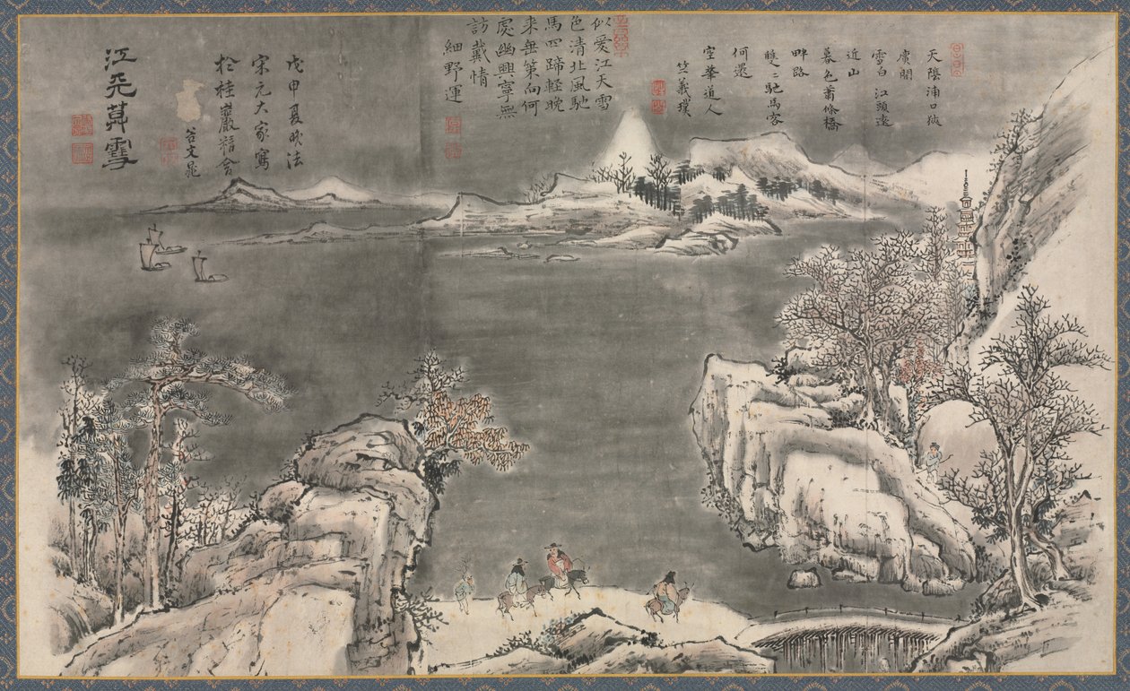 Uma das oito vistas dos rios Xiao e Xiang de Tani Buncho