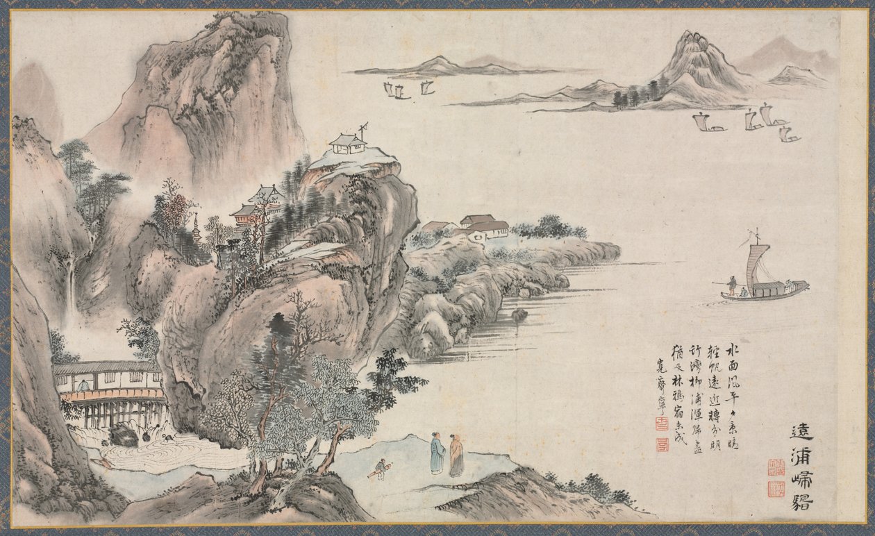 Uma das oito vistas dos rios Xiao e Xiang de Tani Buncho
