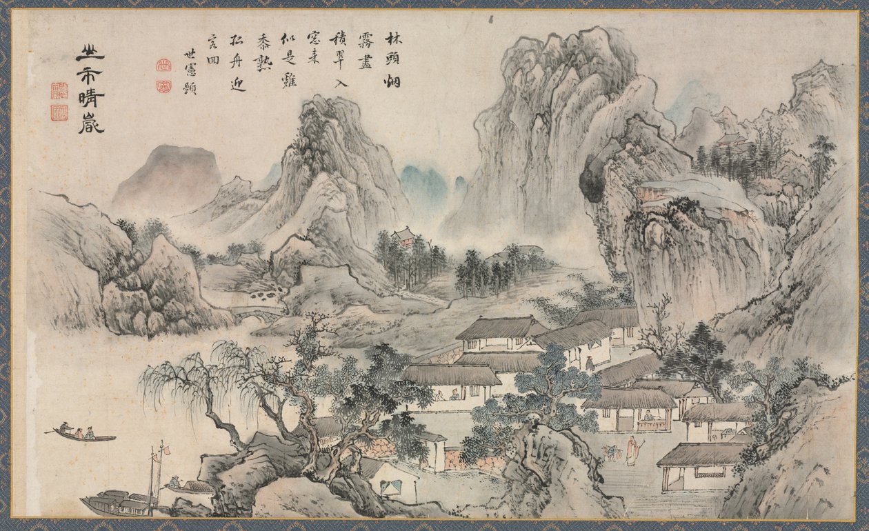 Vistas dos rios Xiao e Xiang de Tani Buncho