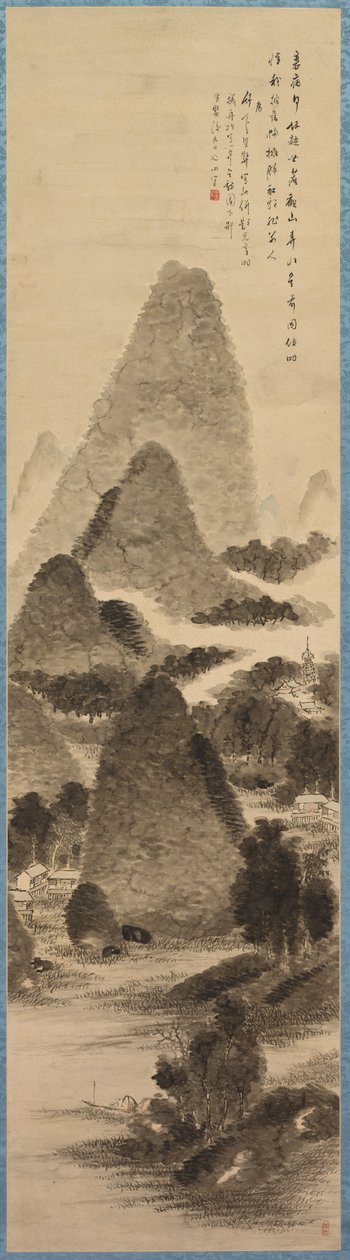 Paisagem com Barqueiro de Tanomura Chikuden