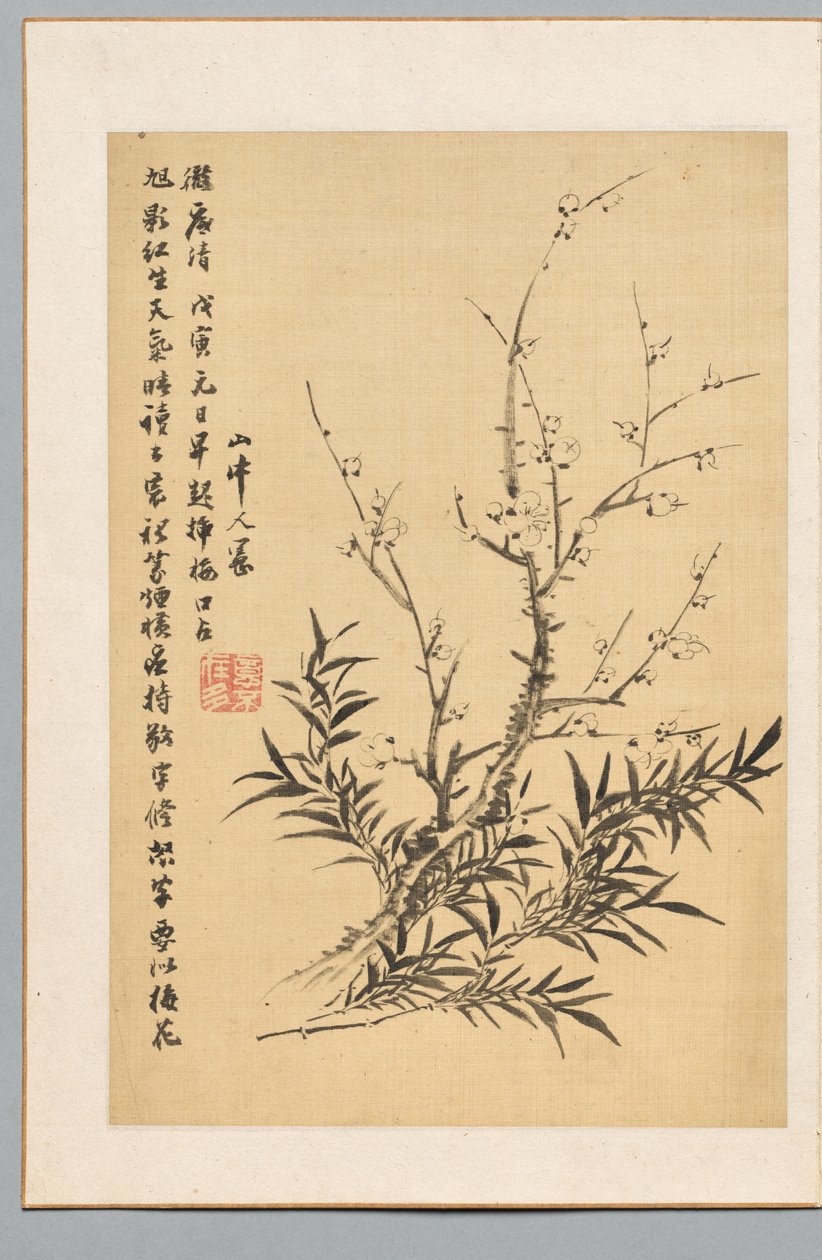 Flores de ameixa e bambu de Tanomura Chikuden