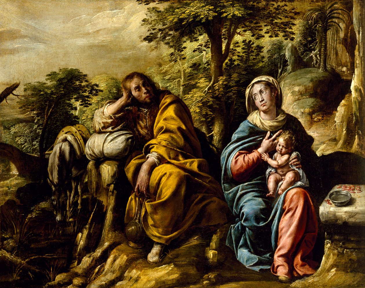 O resto da fuga para o Egito, c.1625-30 de Tanzio da Varallo