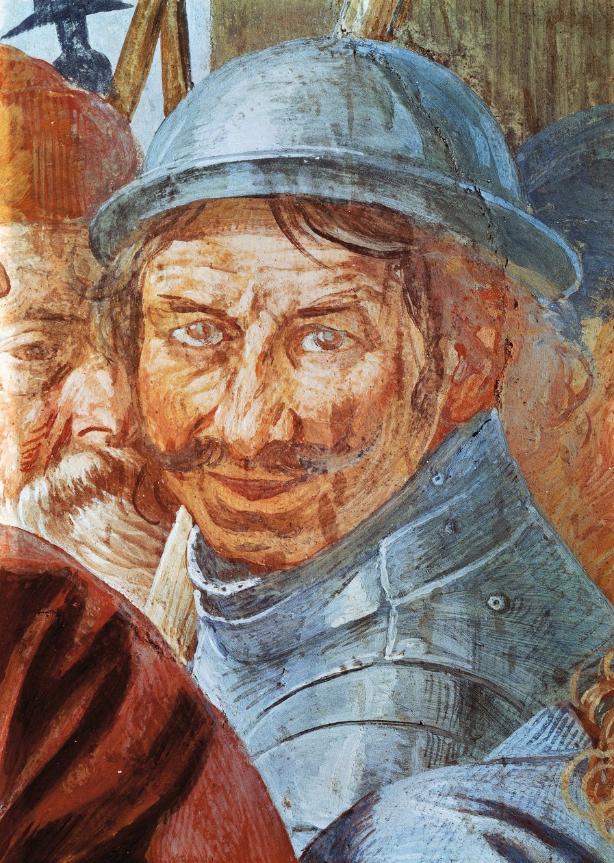 Chefe de guerreiro, detalhe do fresco, por Antonio d