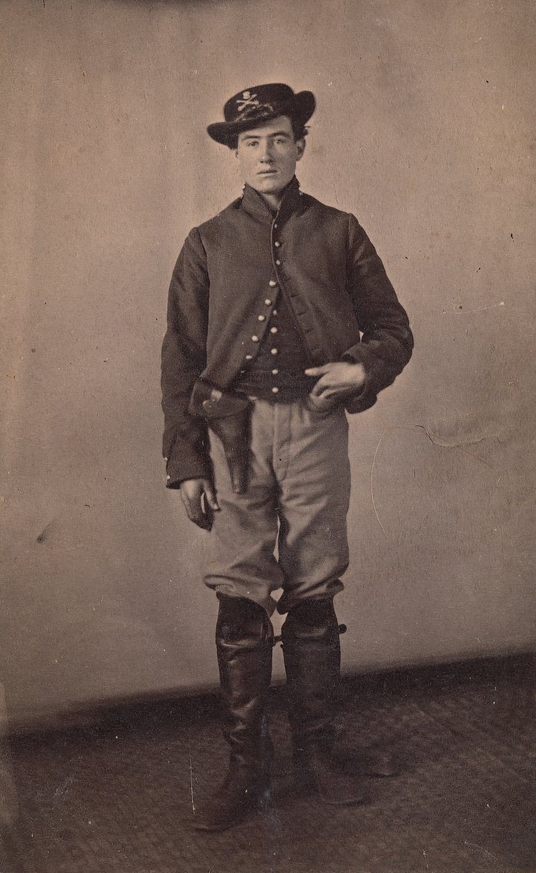 Soldado da cavalaria da União com pistola no coldre, 1861-65. de Tappin