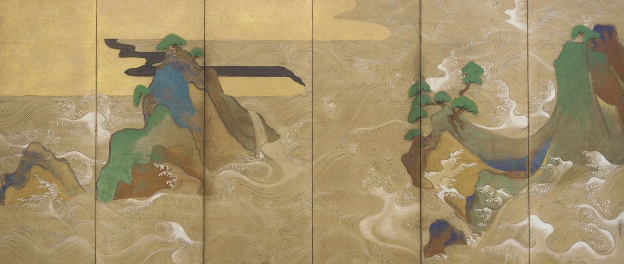 Ondas em Matsushima de Tawaraya Sotatsu