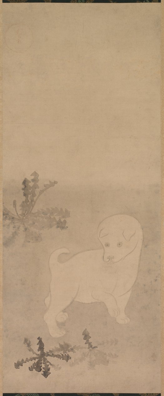 Filhote de cachorro com dentes de leão, 1600-1640. de Tawaraya Sotatsu