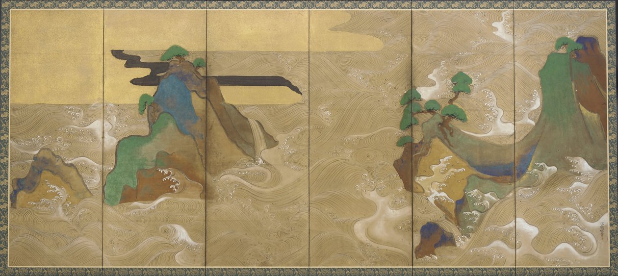 Ondas em Matsushima de Tawaraya Sotatsu