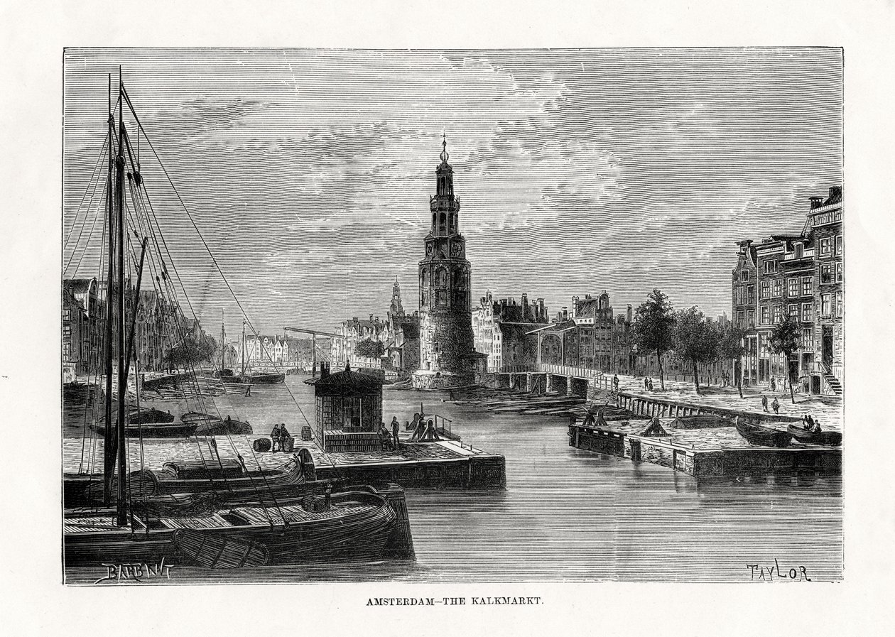 O Kalkmarkt, Amsterdã, Holanda, 1879 de Taylor