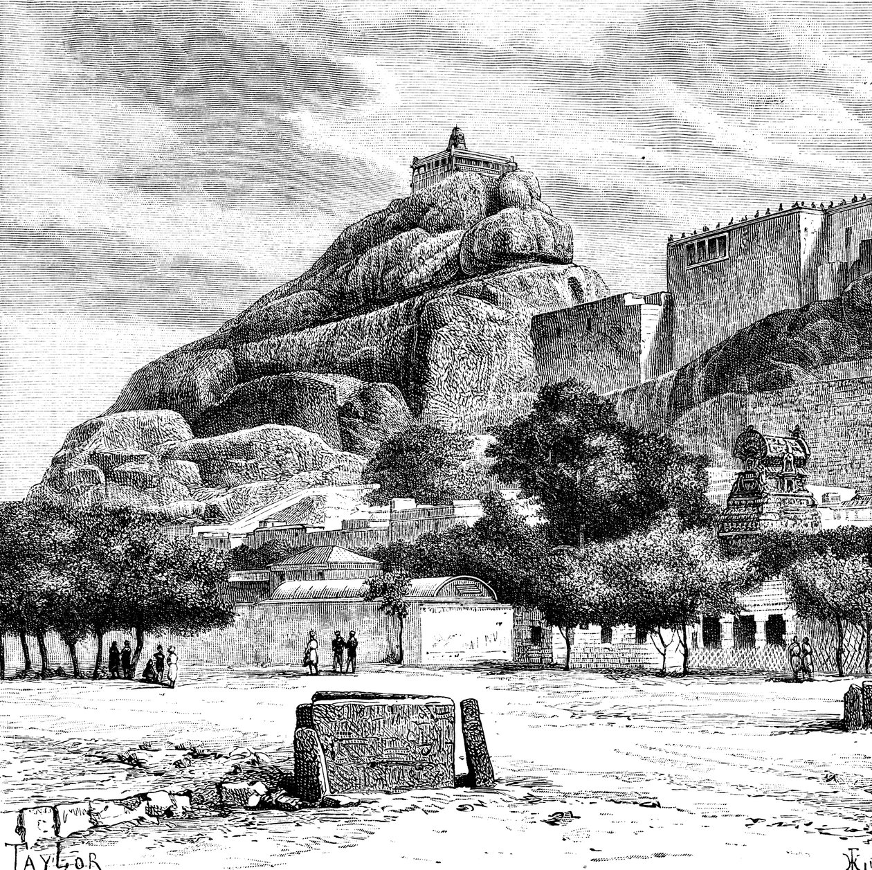 O templo de Tiruchirapalli, na Índia, em 1895. de Taylor