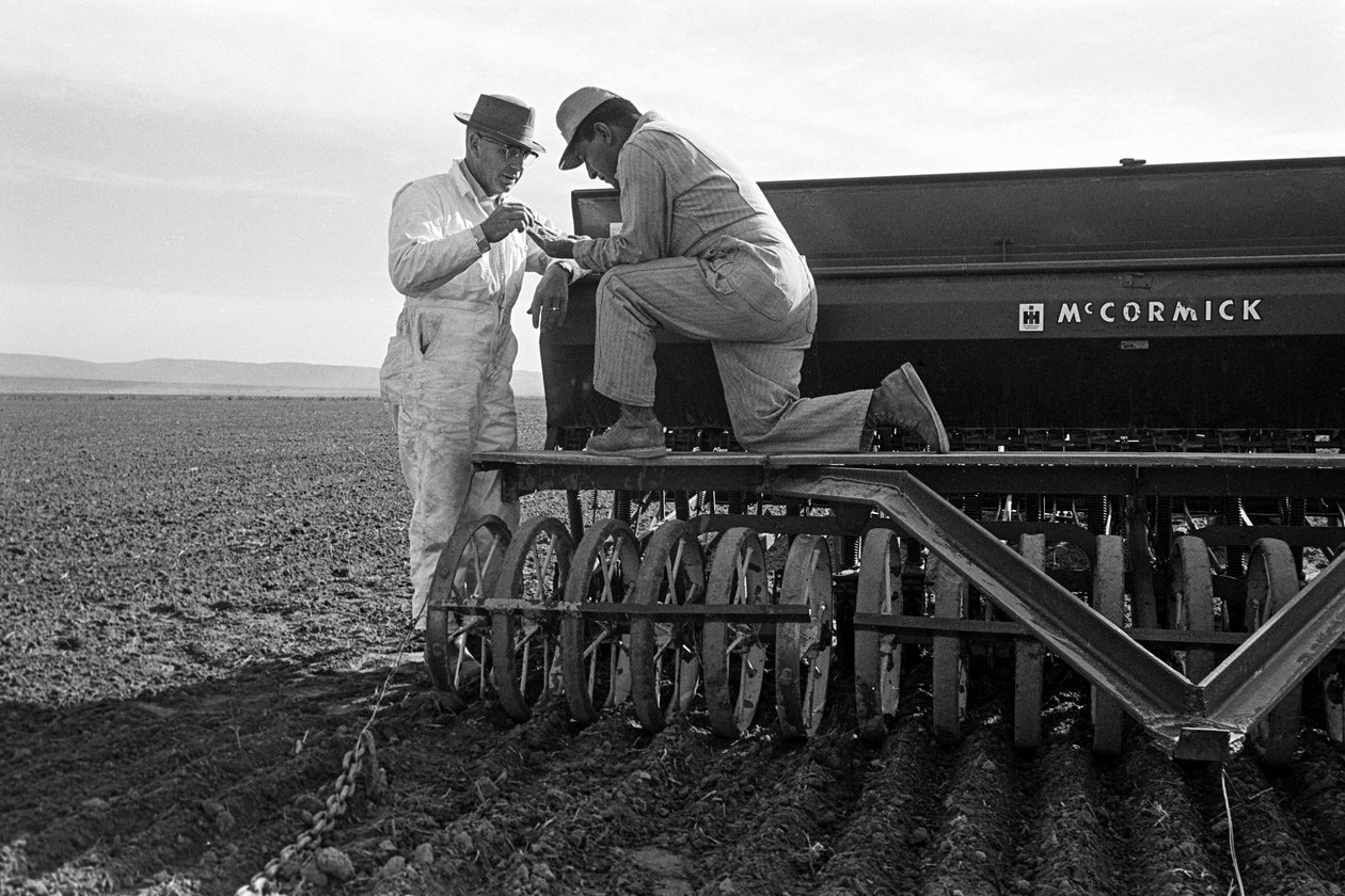 O agricultor familiar Ed Ker, do Rancho A.M. Ker, é um agricultor rural que cultiva alfafa... de Ted Spiegel