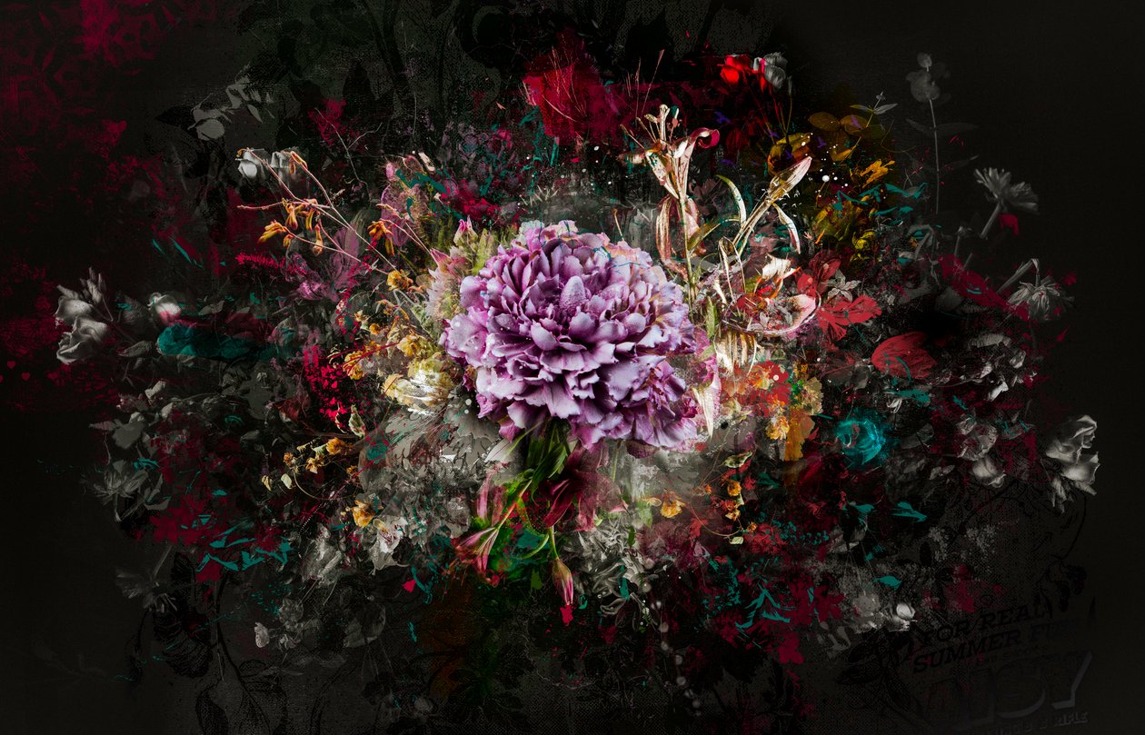 BOUQUET XXVII, 2019 (suportes mistos sobre tela) de Teis Albers