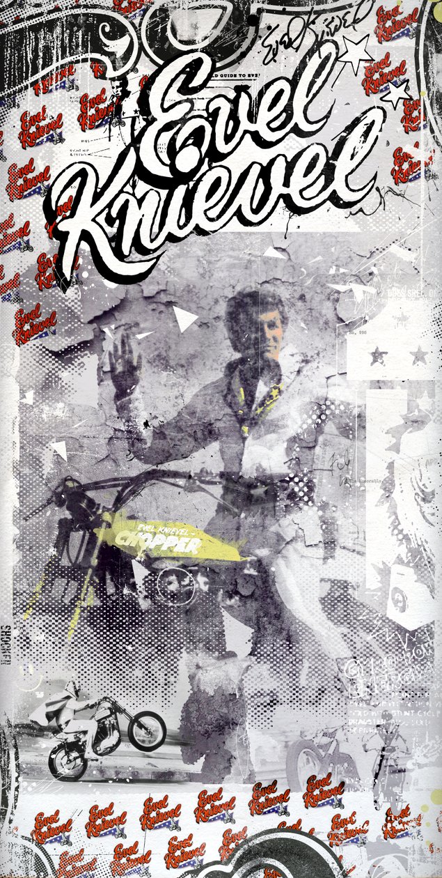 Evel Knievel, 2015 (Colagem sobre tela) de Teis Albers