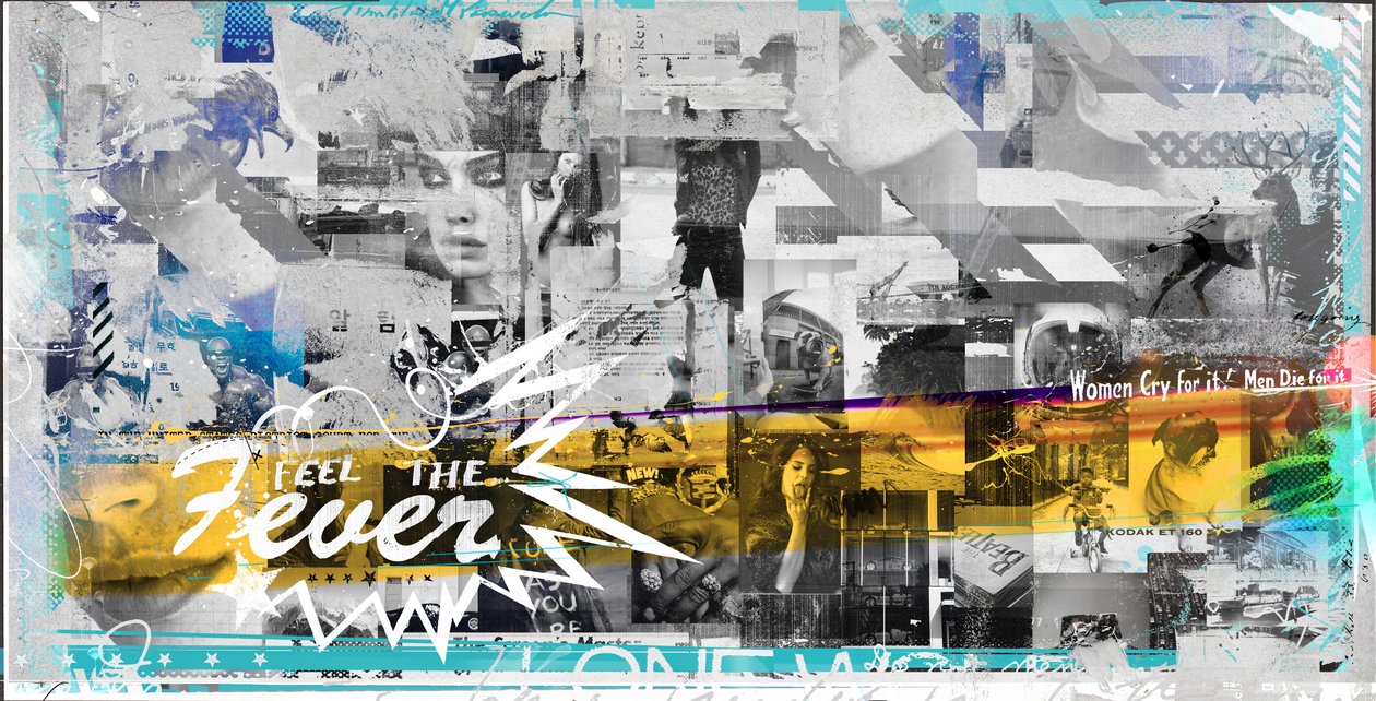 Feel the Fever, 2018 (Colagem sobre tela) de Teis Albers