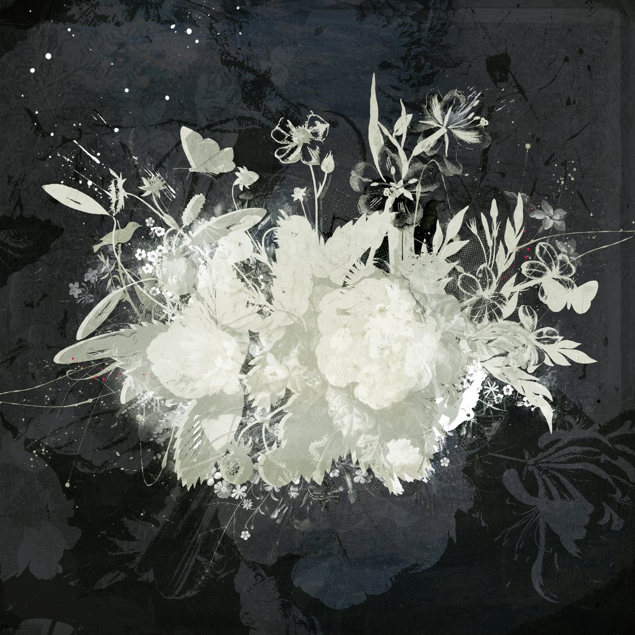 Silhueta Floral, 2015 (Colagem sobre tela) de Teis Albers