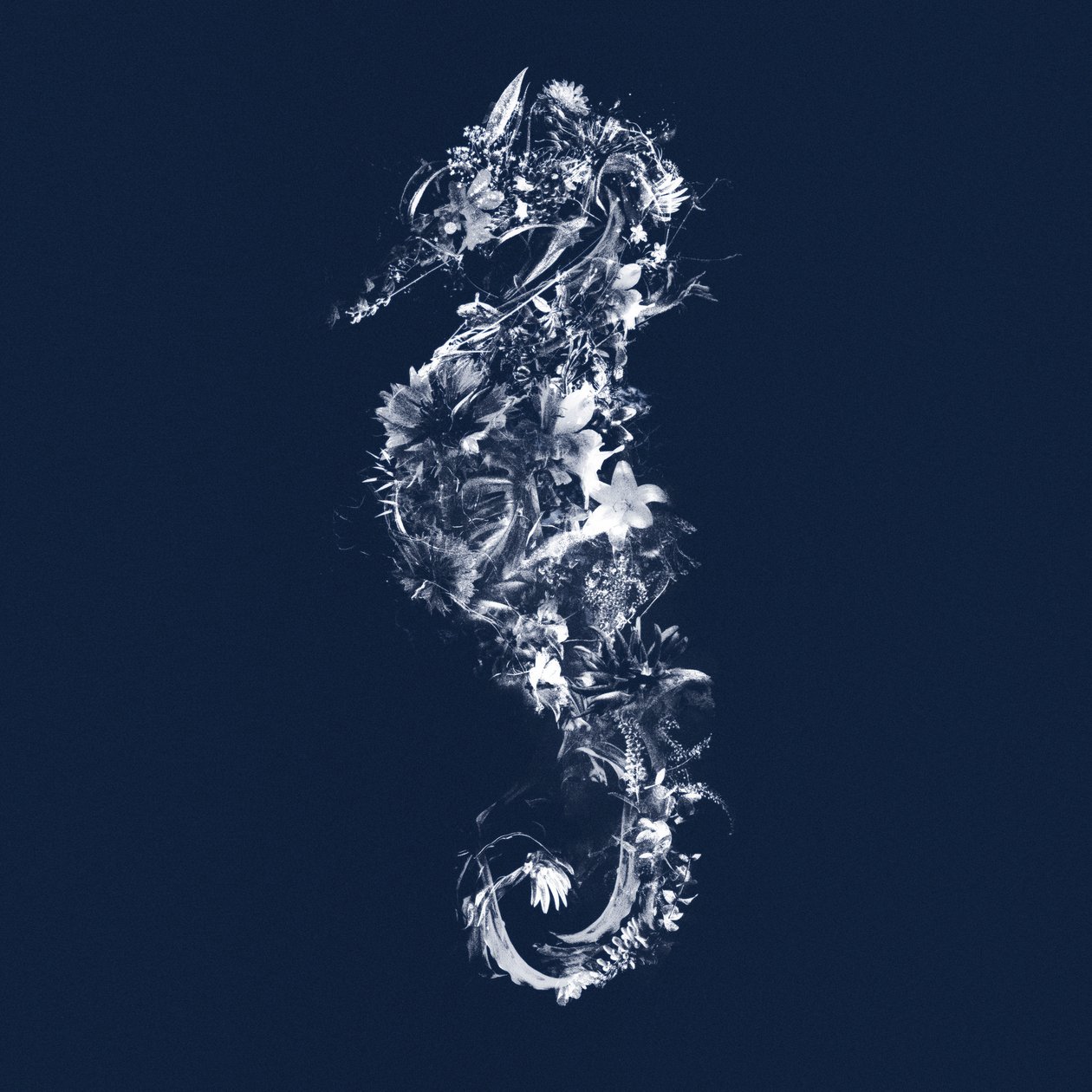 Floralseahorse, 2019 (meios mistos sobre tela) de Teis Albers