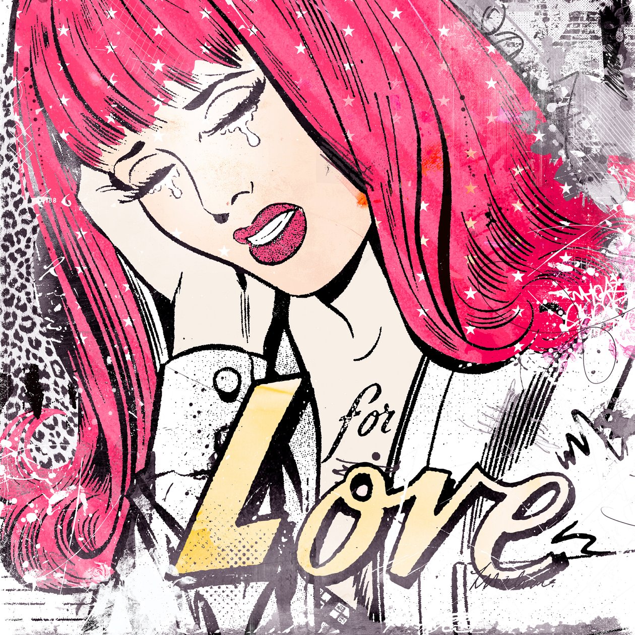 For Love, 2014 (mídia mista sobre tela) de Teis Albers