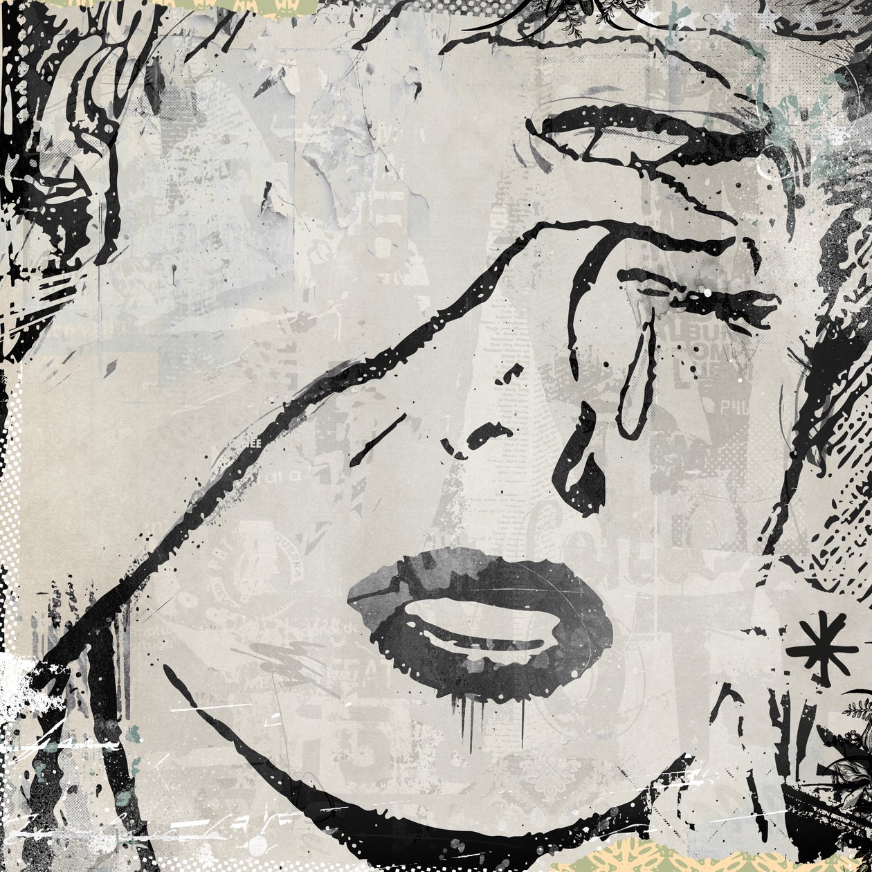 In tears, 2015 (Colagem sobre tela) de Teis Albers