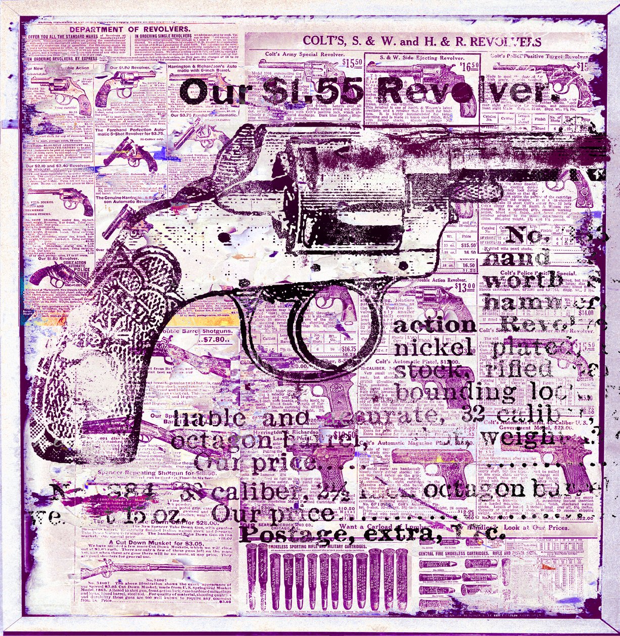 O nosso revólver 1,55, 2015 (meios mistos sobre tela) de Teis Albers
