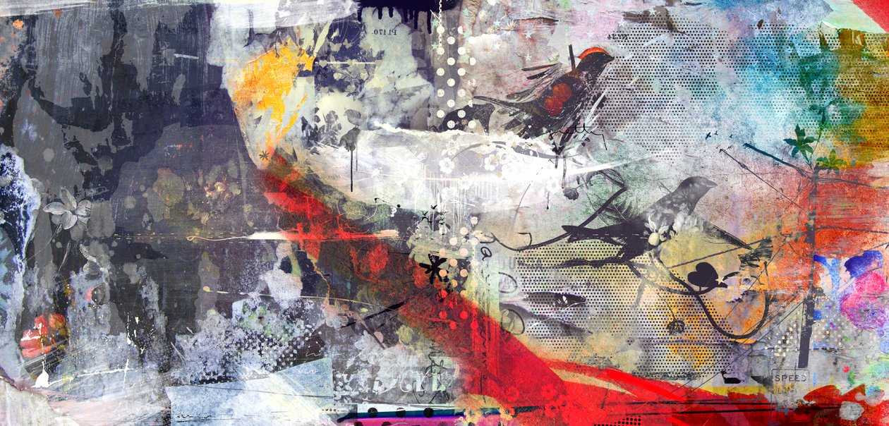 Pretty Birdy, 2015 (mídia mista sobre tela) de Teis Albers