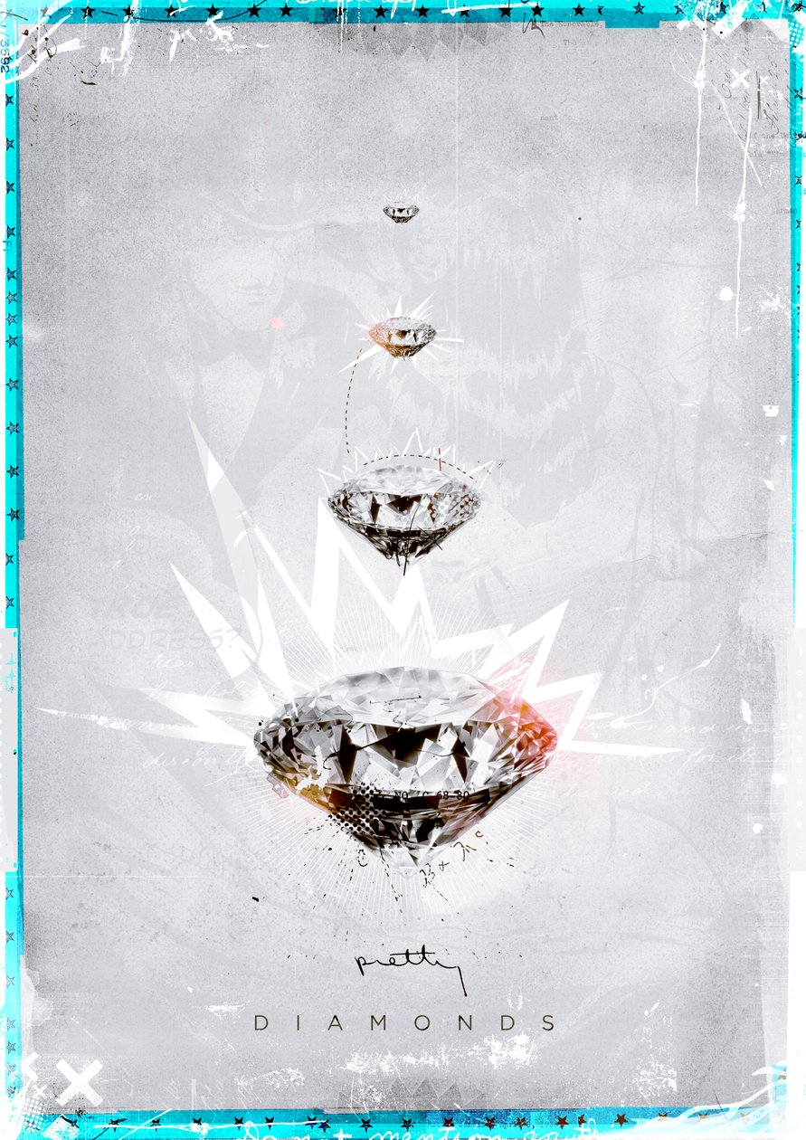 Pretty Diamonds, 2014 (Colagem sobre tela) de Teis Albers