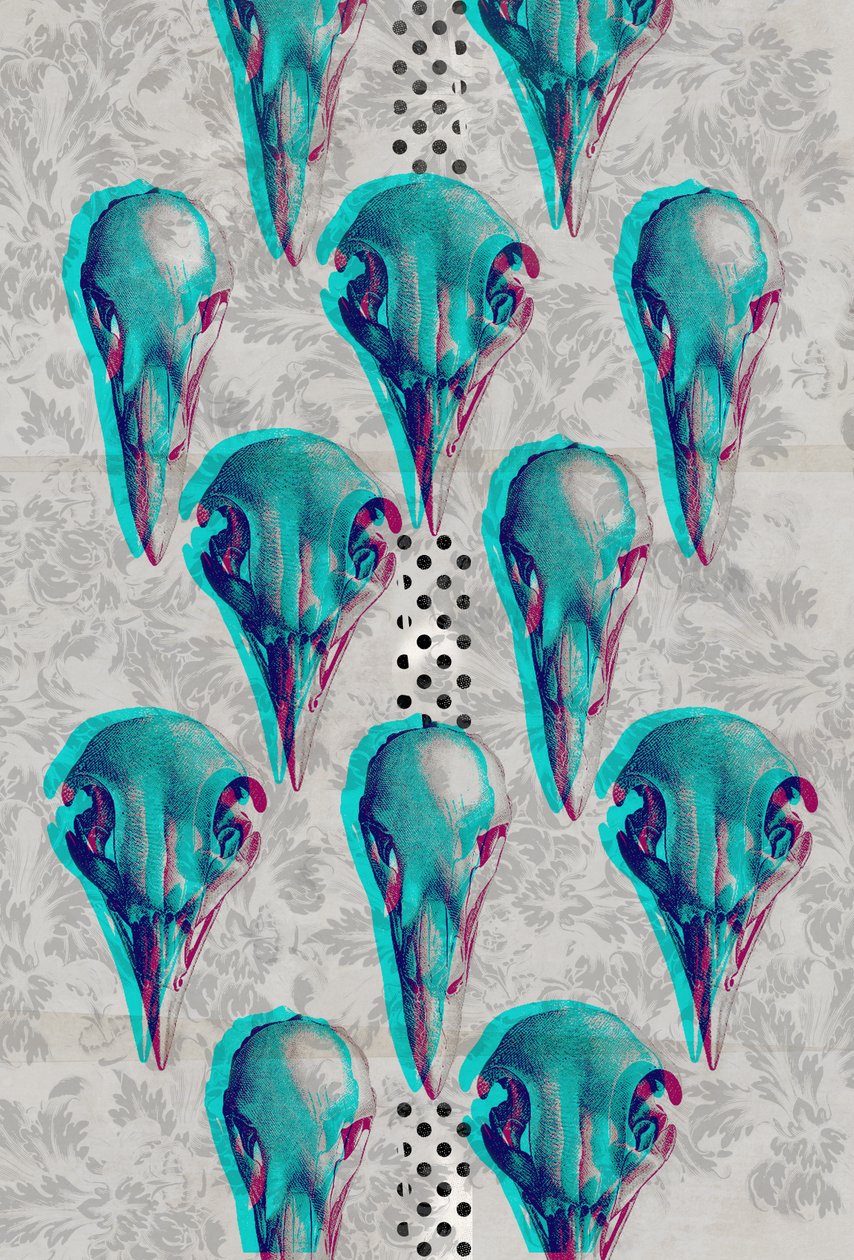 Série de Crânios, 2016 (Colagem sobre tela) de Teis Albers