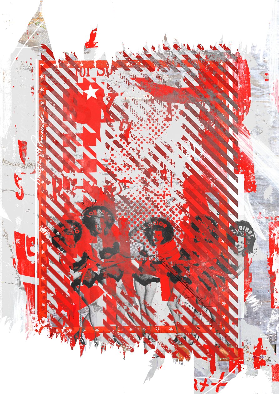 Tracy & os seus amigos, 2015 (Colagem sobre tela) de Teis Albers