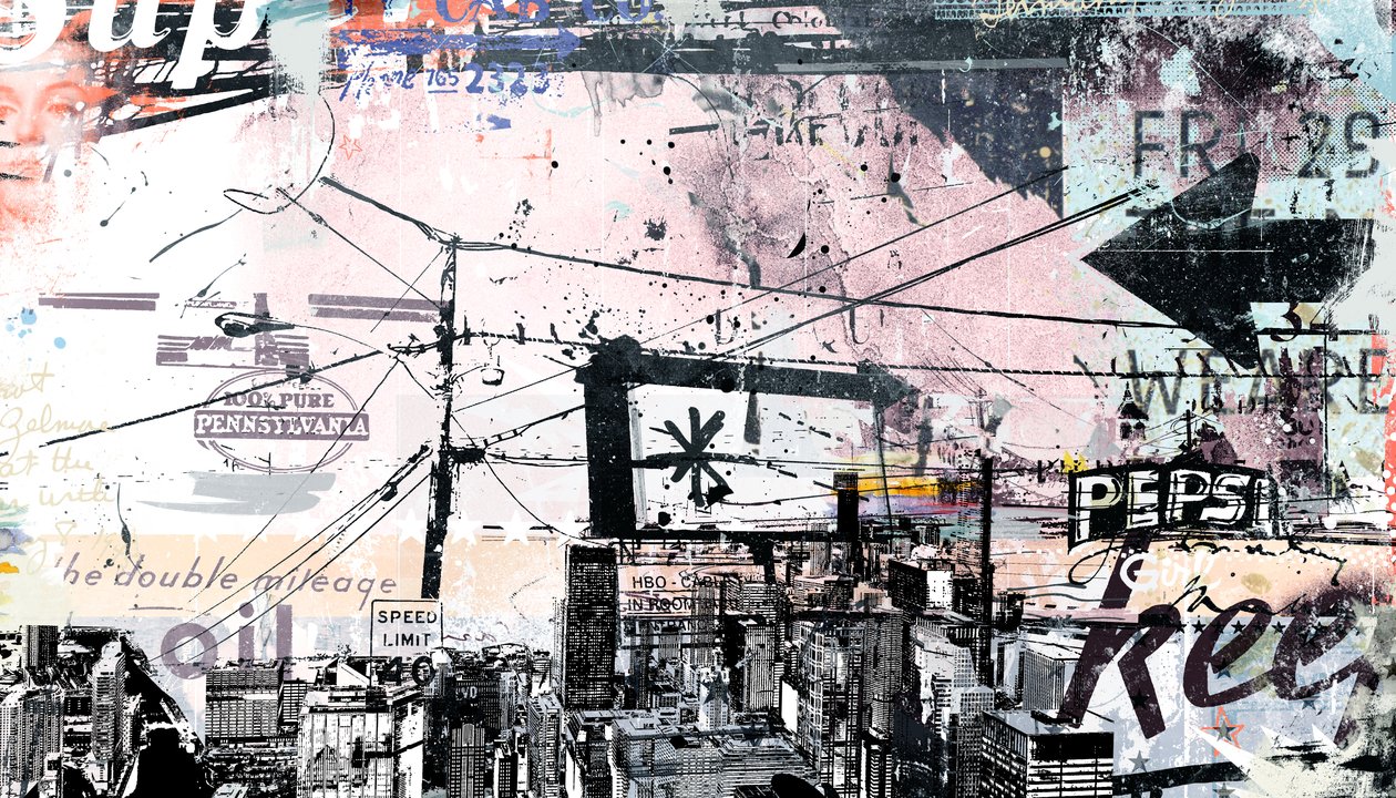 Urbanise, 2016 (Colagem sobre tela) de Teis Albers