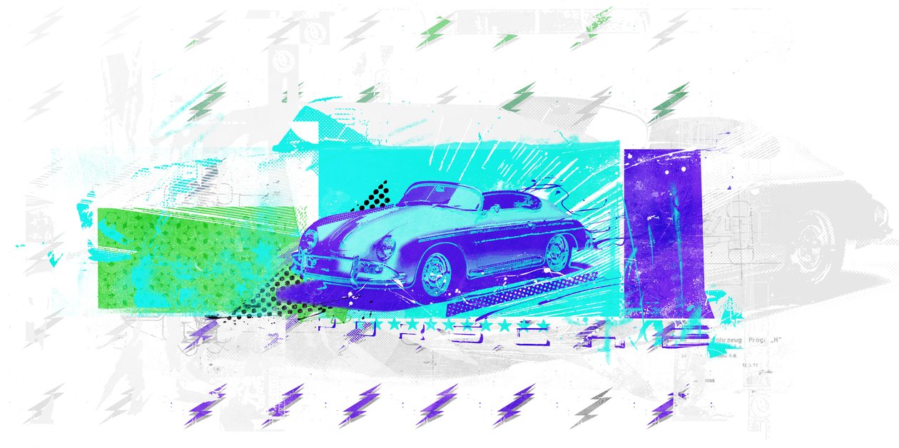 Vintage Futurism, 2015 (Colagem sobre tela) de Teis Albers