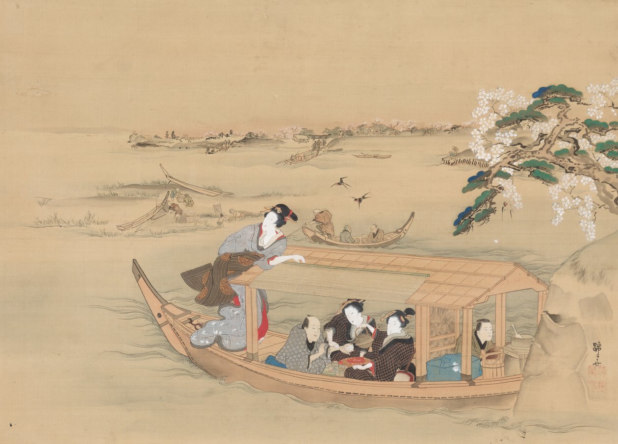 Barco para o Yoshiwara, de 1800. de Teisai Hokuba