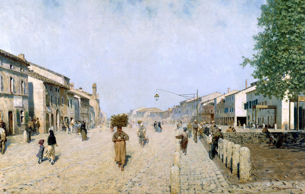 Uma rua em Ravenna, 1874 de Telemaco Signorini
