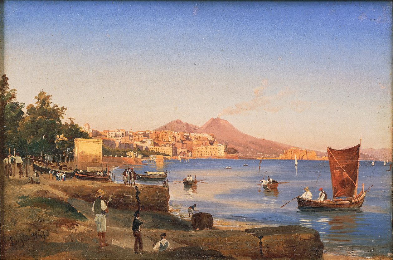 Nápoles visto de Mergellina (óleo sobre tela) de Teodoro Duclere