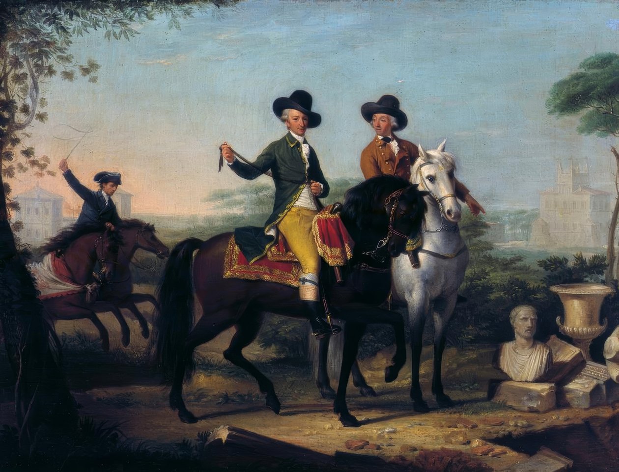 Príncipe Sigismondo Chigi visita as escavações de Porcigliano de Teodoro Matteini