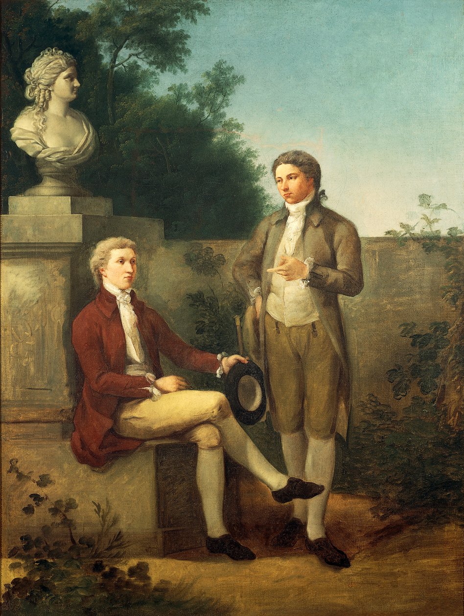 Retrato de Dois Jovens no Jardim, de Teodoro Matteini (1754-1831), óleo sobre tela de Teodoro Matteini