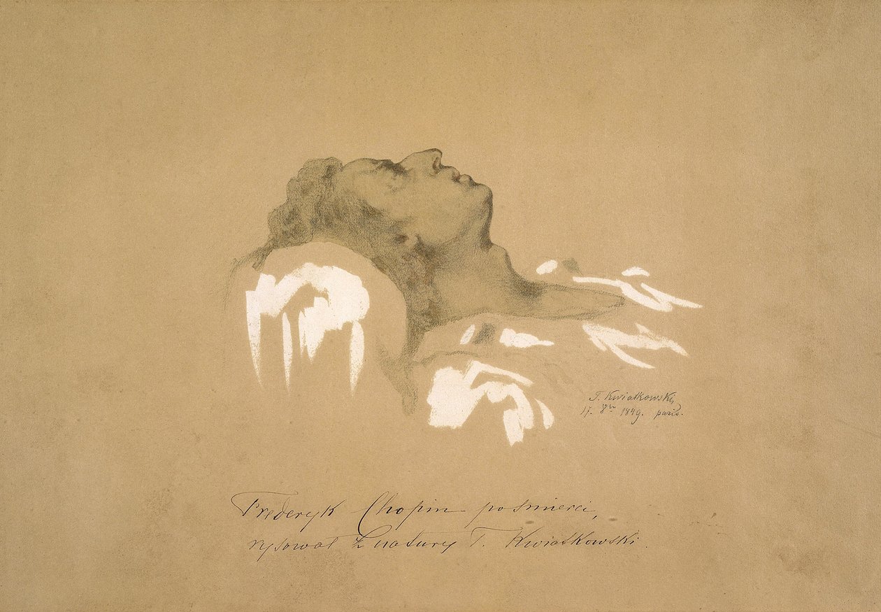 Fryderyk Chopin em seu leito de morte de Teofil Kwiatkowski