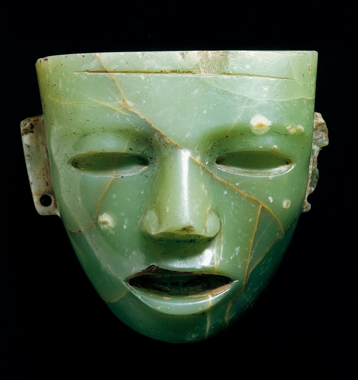 Máscara de Jade. Arte Teotihuacan do México, cerca de 250-600. Glyptic Inv. Gem 1921, no. 824. Museo degli Argenti, Palazzo Pitti, Florença. de Teotihuacan Teotihuacan