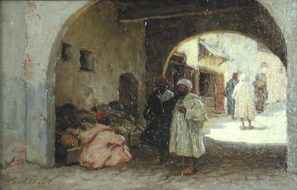 Um vendedor de melancia, Norte de África (óleo sobre tela) de Terrick Williams