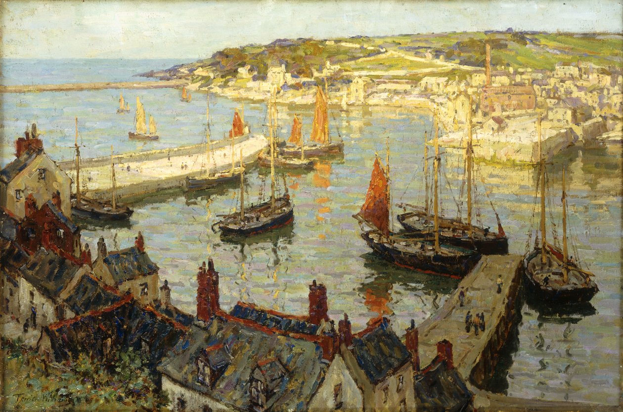 Porto de Brixham (óleo sobre tela) de Terrick Williams